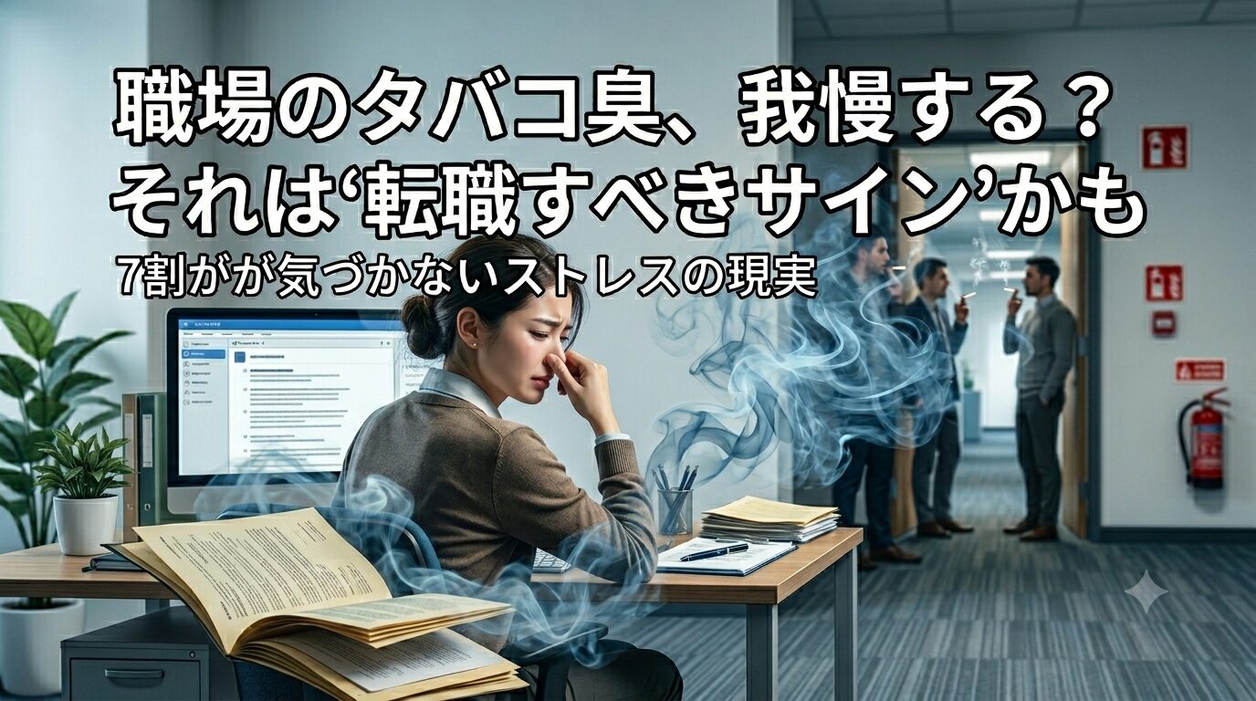 職場のタバコ臭ストレス7割が気づかない“転職すべきサイン”とは？