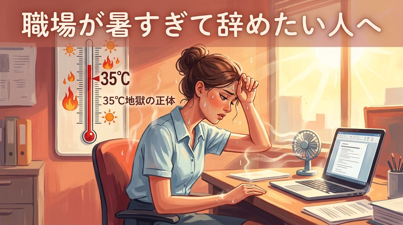 「職場が暑すぎて辞めたい人へ。35℃地獄の正体と意外な解決策はあるのか？」