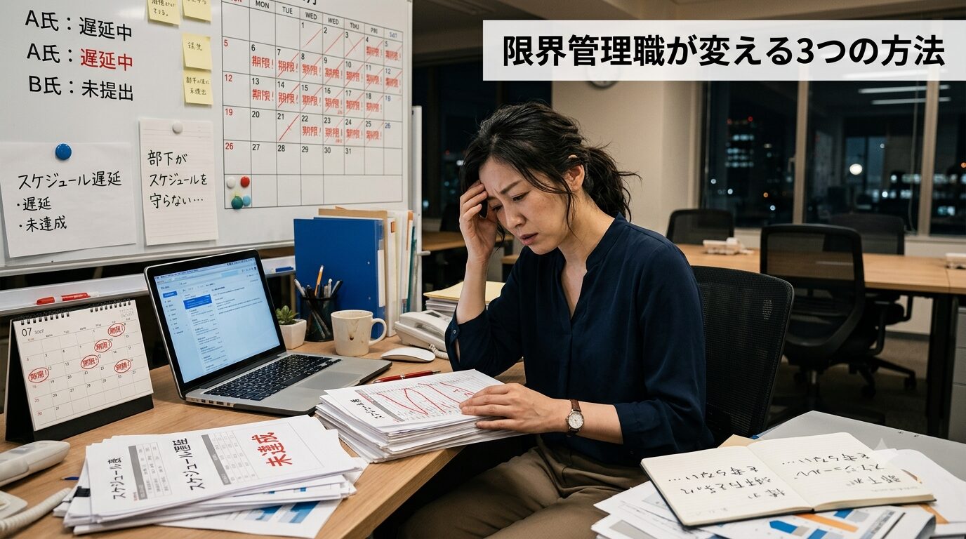 部下がスケジュールを守らない…限界管理職が変える3つの方法